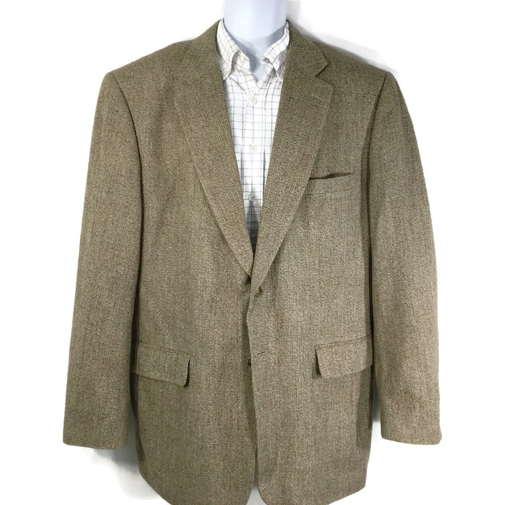 TOWNCRAFT 100% Silk Blazer Men's 44L Brown